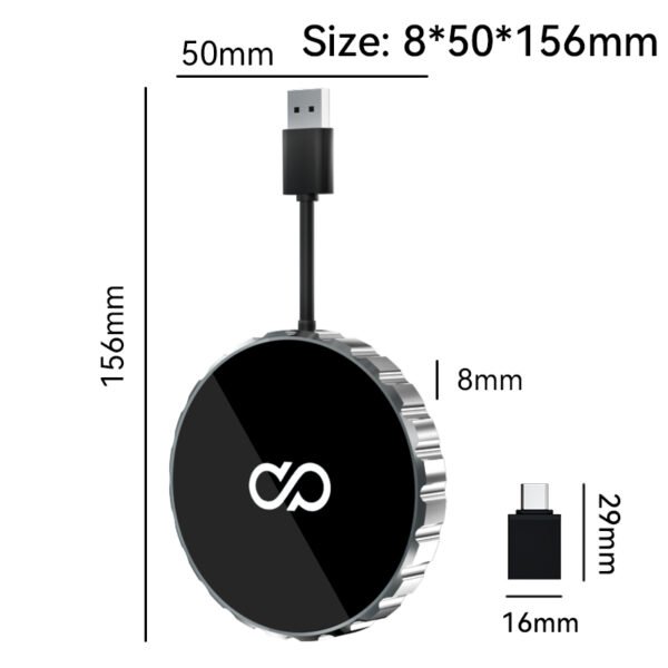 Round wireless carplay adapter - 图片 3